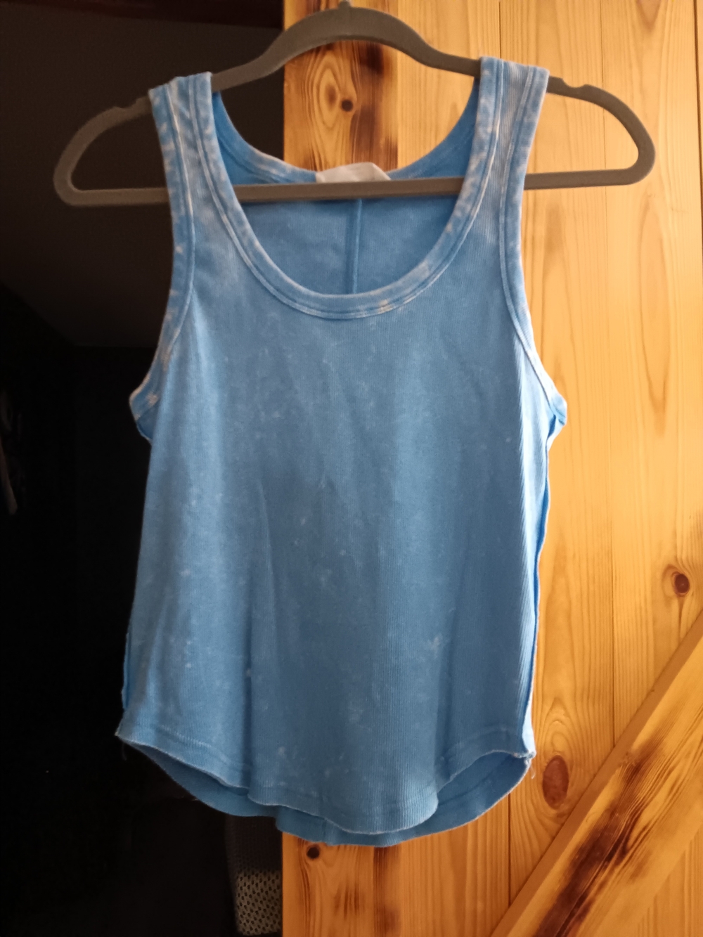 Blue Mineral Wash Sleeveless Tank Top - Double Zero